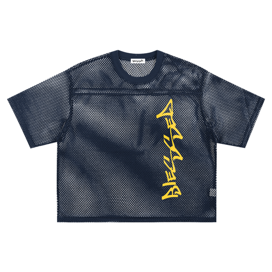 "BLESSED" SEE THROUGH MESH TEE