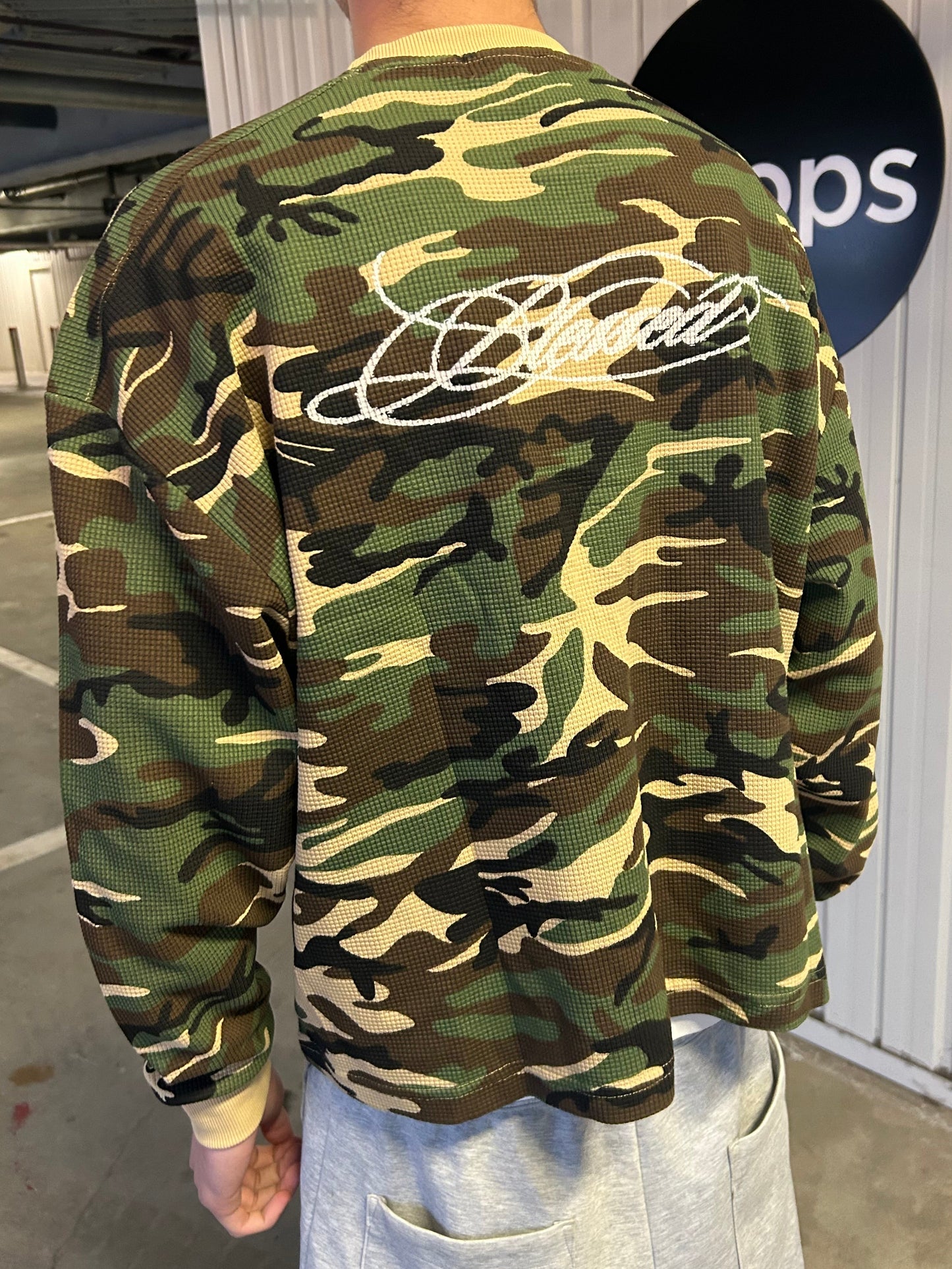 BLESSED SCRIPT WAFFLE KNIT