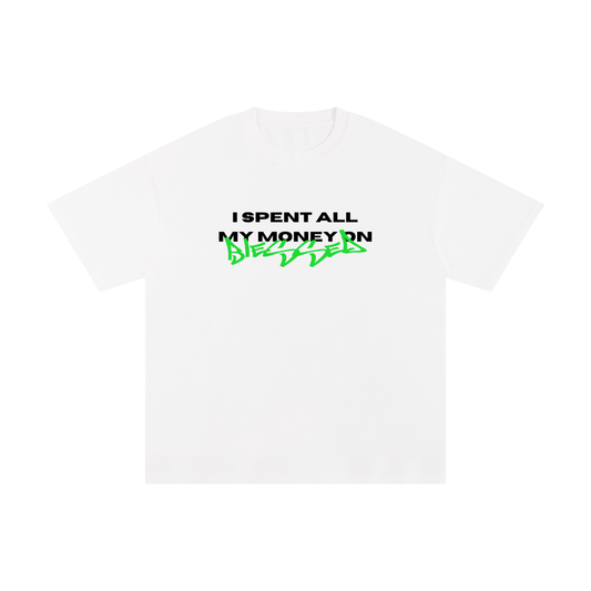 "SPENT ON BLESSED" WHITE/GREEN TEE